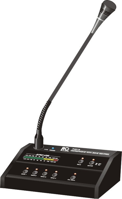 ITC T-4012 Remote 4 Zone Paging Microphone