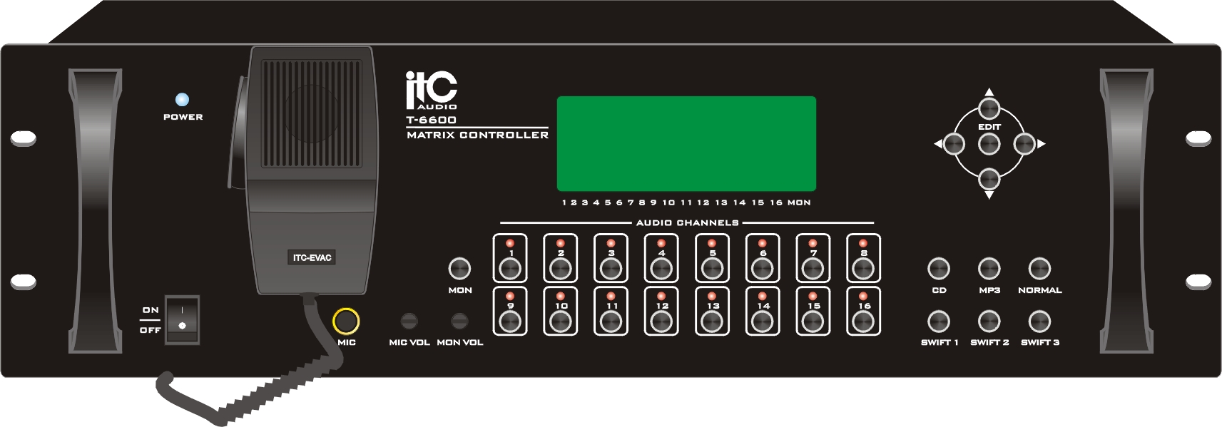 ITC T-6600 Weekly Timer with 8x16 Audio Matrix and Mp3