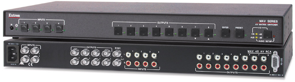 EXTRON MAV AV RCA Composite Video and Unbalanced Stereo Audio Matrix Switchers